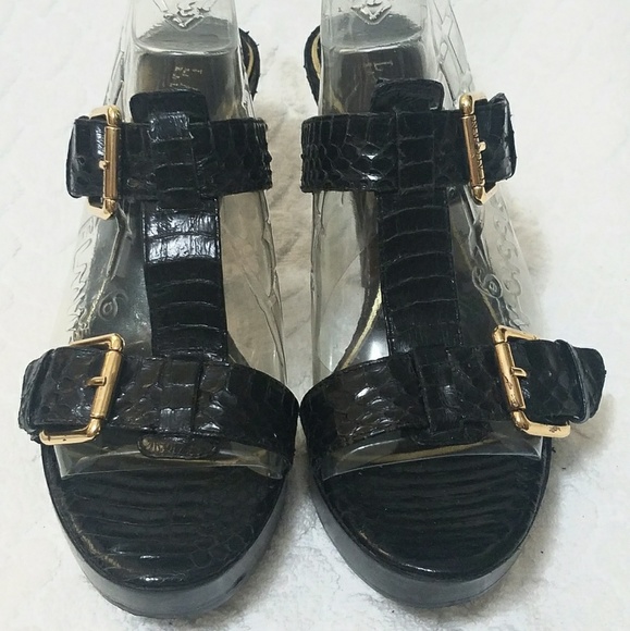 Sold 🇺🇸⚘Lauren Ralph Snakeskin Leather Sandals - Picture 2 of 7
